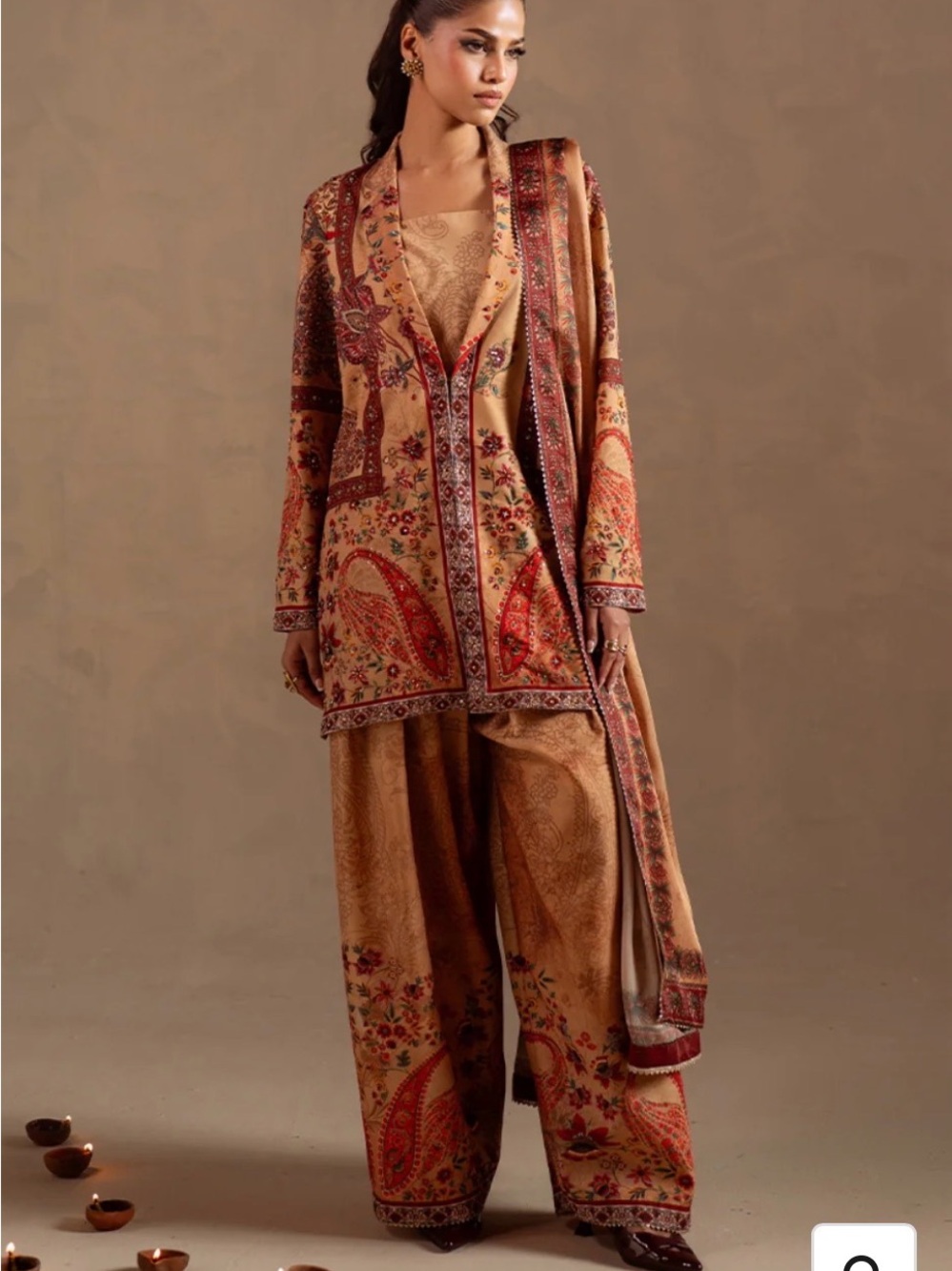 Pakistani clothes- Saira Rizwan- 4 piece silk outfit